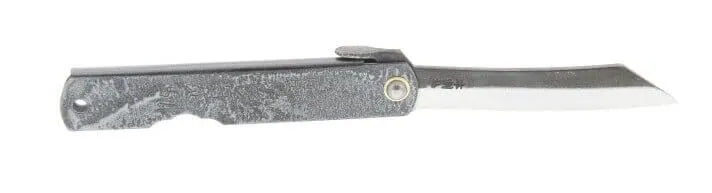 Couteau pliant Higonokami 2673 acier carbone manche gravé 10cm noir