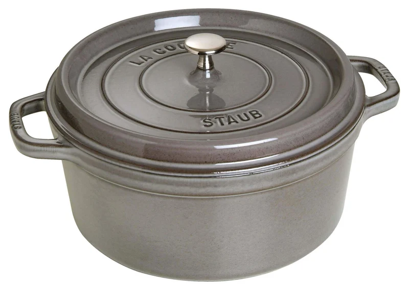 Cocotte ronde en fonte émaillée STAUB gris graphite