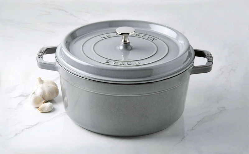 Cocotte ronde en fonte émaillée STAUB gris graphite