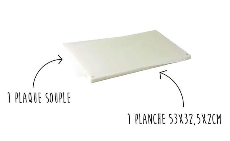 1 planche à découper professionnelle 53x32x2cm + 1 plaque flexible