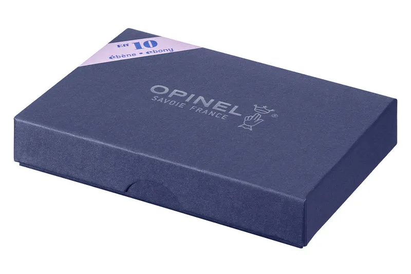 Couteau Opinel Effilé n°10 lame 10cm manche en ébène + coffret
