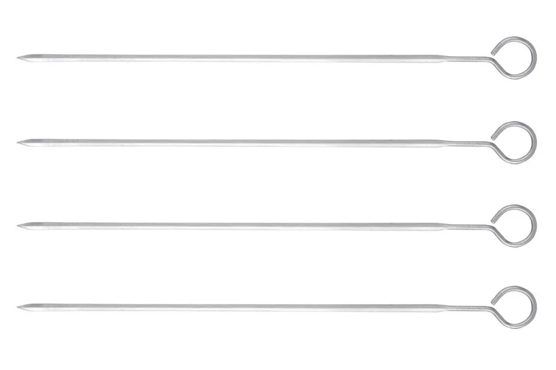 Set de 4 pics à brochettes Triangle 30cm acier inox