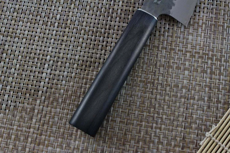 Couteau sujihiki japonais Shizu Hamono Yamato martelé 20cm manche sombre