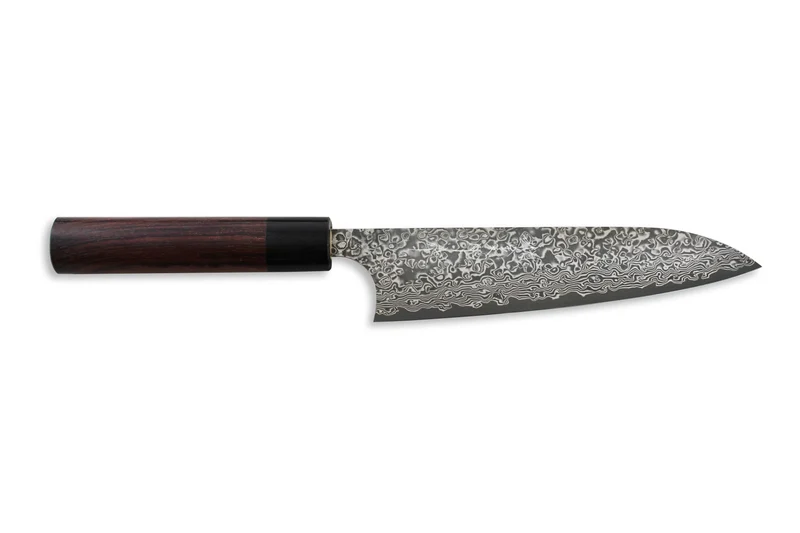 Couteau de chef japonais artisanal Yoshimi Kato 18cm VG10 Nickel Damascus