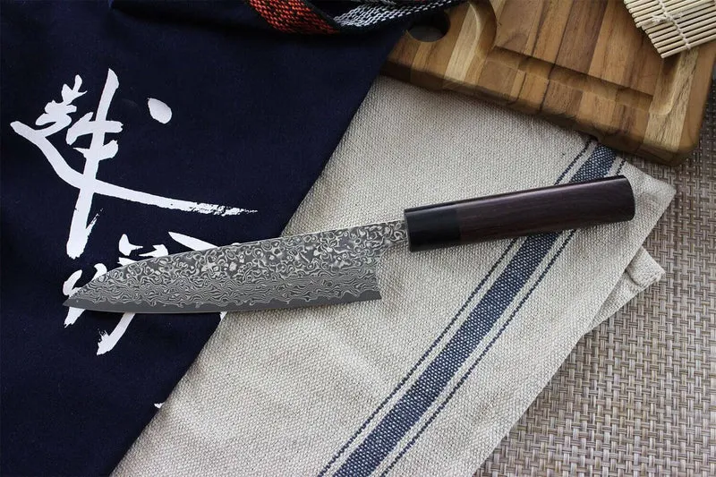 Couteau de chef japonais artisanal Yoshimi Kato 18cm VG10 Nickel Damascus