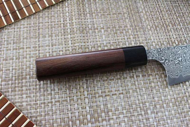 Couteau santoku japonais artisanal Yoshimi Kato 16.5cm VG10 Nickel Damascus
