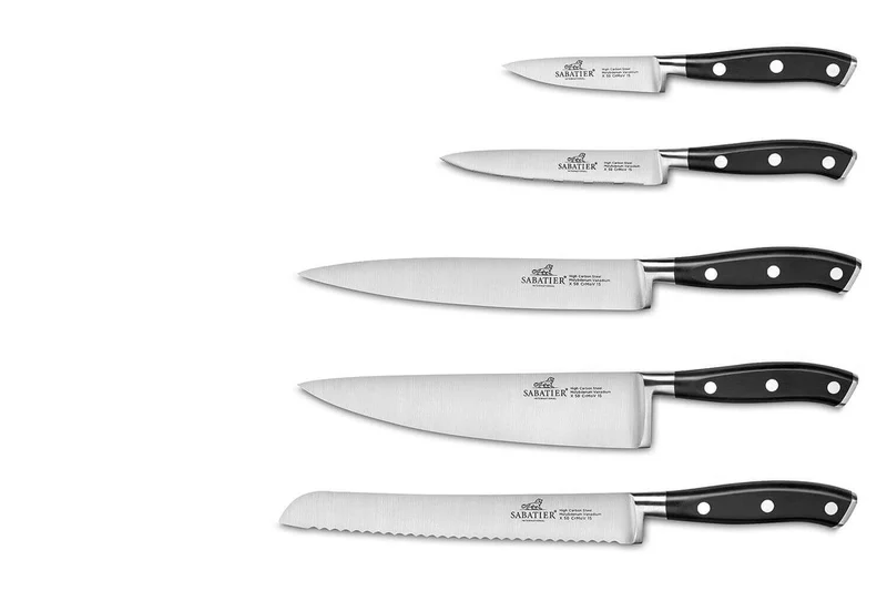 Bloc en noyer SABATIER International Ysis 5 couteaux de cuisine