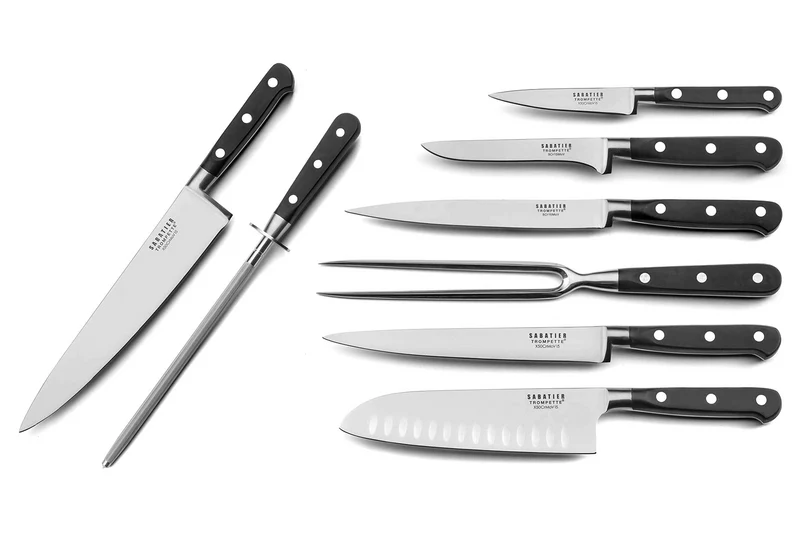 Mallette extra plate 8 couteaux et accessoires Sabatier Trompette Origin