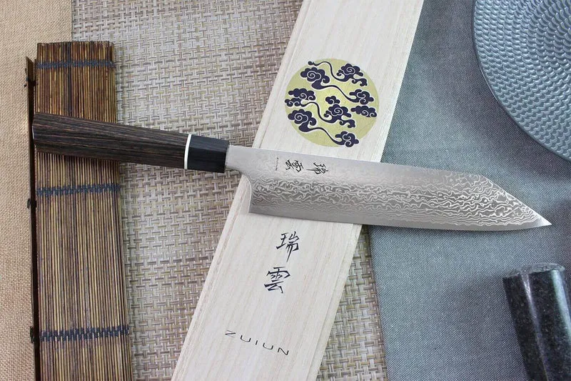Couteau de chef Kiritsuke japonais Kanetsugu Zuiun acier SPG2 damas 21cm