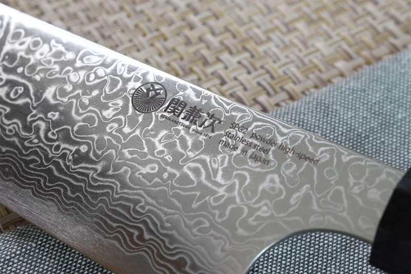 Couteau de chef Kiritsuke japonais Kanetsugu Zuiun acier SPG2 damas 21cm