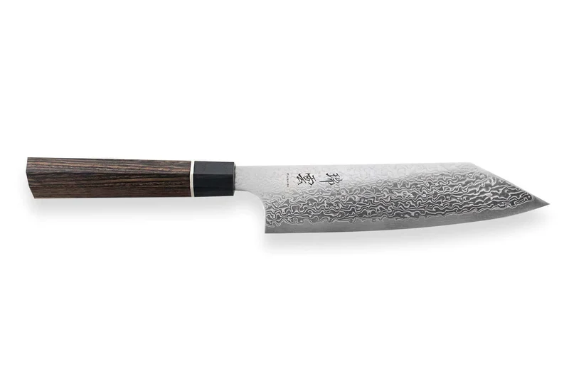 Couteau santoku japonais Kanetsugu Zuiun acier SPG2 damas 18cm