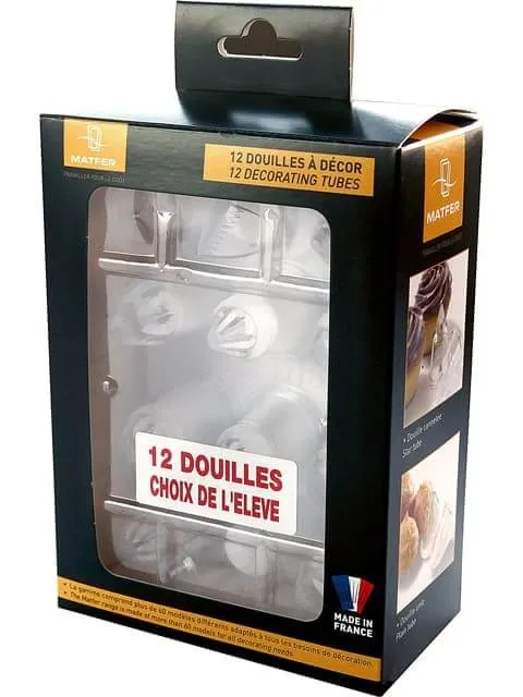 Boîte de 12 douilles choix de l'élève Matfer en polycarbonate + poche à douille