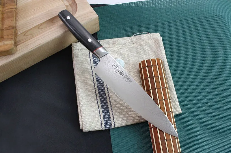 Couteau de chef japonais Kanetsugu Saiun 20cm damas 65 couches
