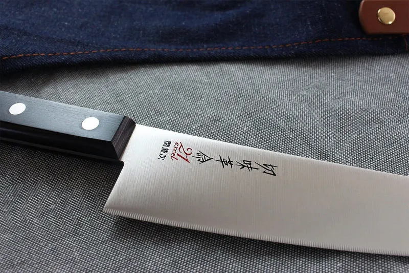 Couteau de chef japonais Kanetsugu Rev 21 lame 18cm micro dentée