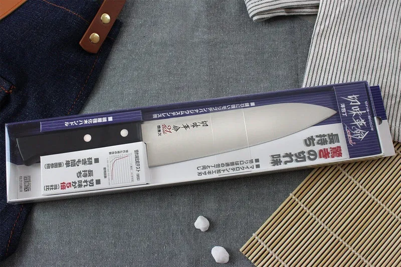 Couteau de chef japonais Kanetsugu Rev 21 lame 18cm micro dentée