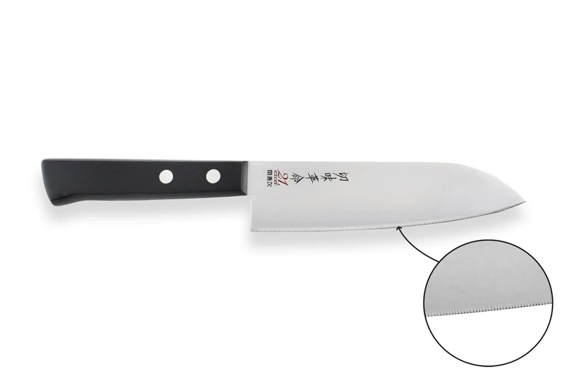 Couteau santoku japonais Kanetsugu Rev 21 lame 13.5cm micro dentée