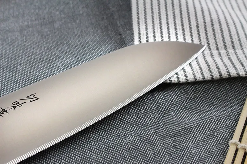 Couteau santoku japonais Kanetsugu Rev 21 lame 13.5cm micro dentée