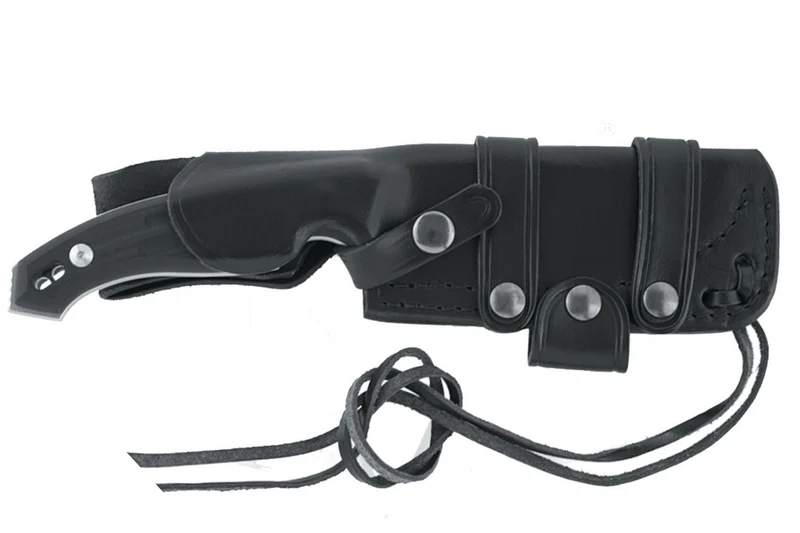 Couteau Fox Octopus Vulgaris FX.510 lame 11,5cm manche G10 noir + étui en cuir