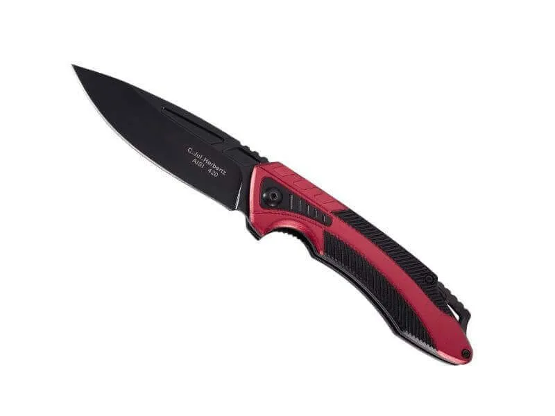 Couteau pliant Herbertz 576812 manche alu rouge/noir 12cm