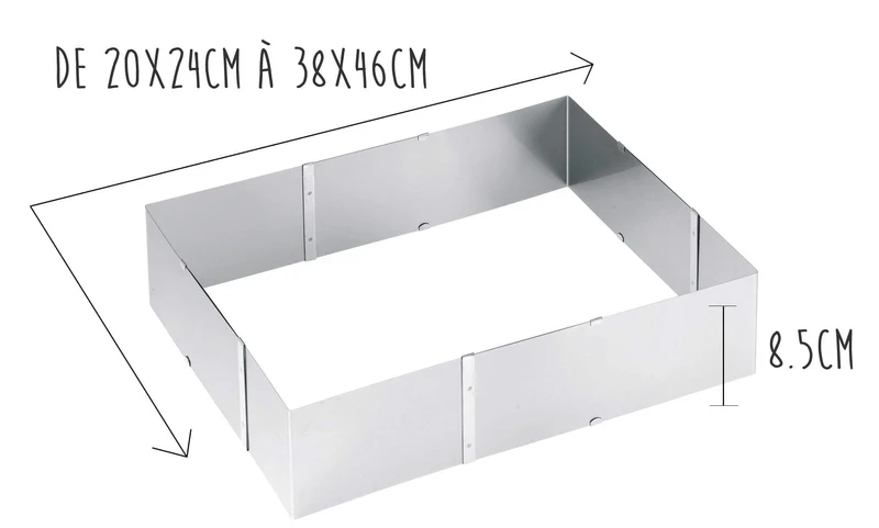Cadre à gâteaux extensible Gefu Uno hauteur 8.5cm