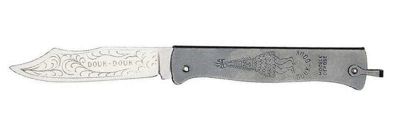 Couteau pliant Douk-Douk Géant 815 lame carbone manche métal 14cm + plumier bois