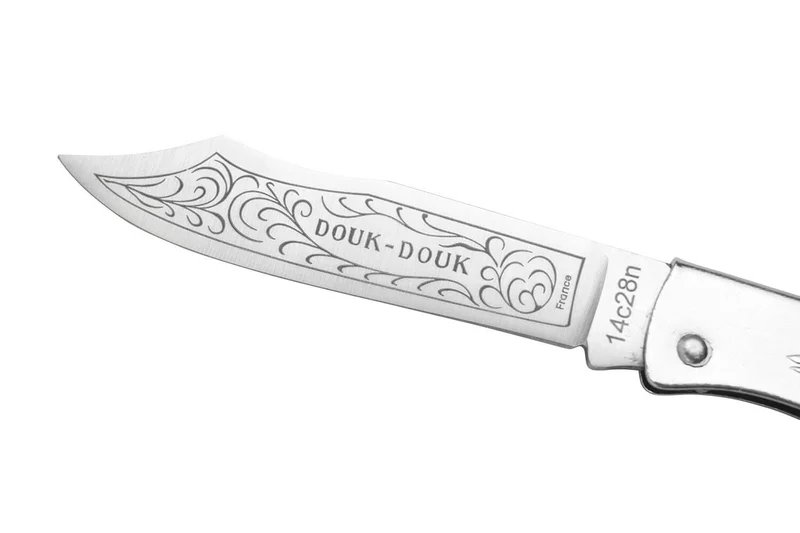 Couteau pliant Douk-Douk lame acier inox manche métal chromé 9cm
