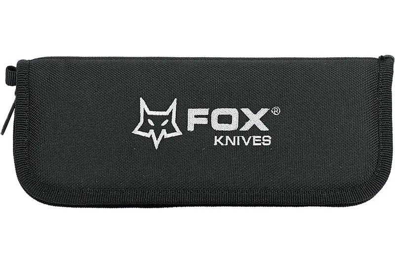 Couteau pliant Ansø FOX FX-302 manche 12cm titanium ondulé + étui