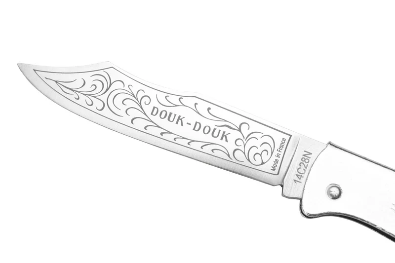 Couteau pliant Douk-Douk lame acier inox manche métal chromé 11cm