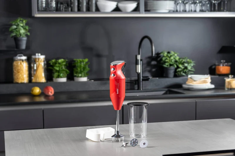 Mixeur Plongeant Bamix M200 Mono rouge avec accessoires