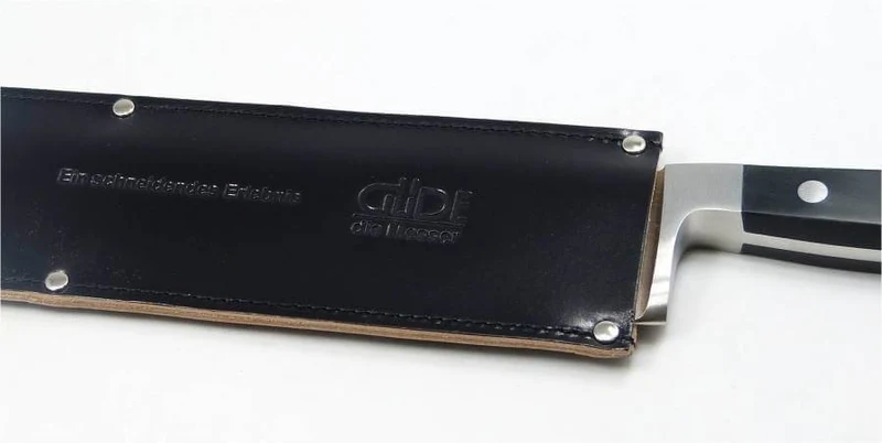 Protège-lame en cuir noir Güde 32cm pour couteau à pain