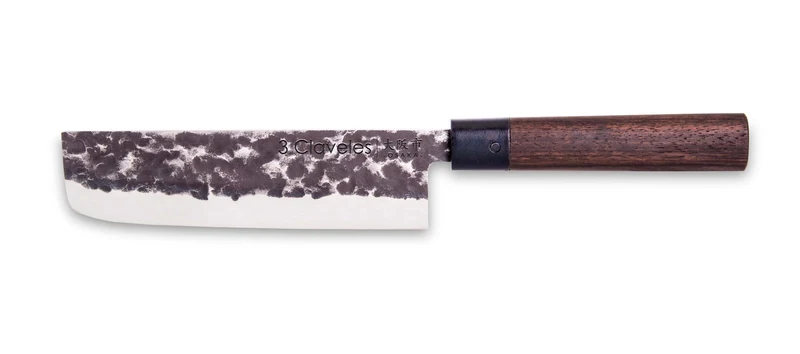 Couteau nakiri 3 Claveles Osaka 18cm forgé main manche grenadille