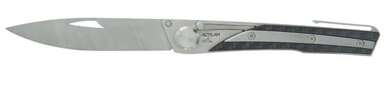 Couteau pliant Actilam S4 lame forgée manche acier/fibre de carbone 11cm