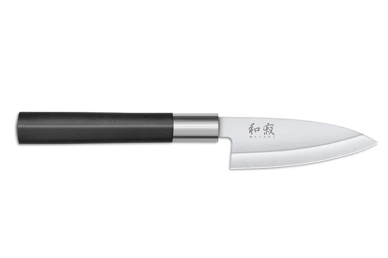 Bloc en chêne avec 8 couteaux japonais Kai Wasabi Black