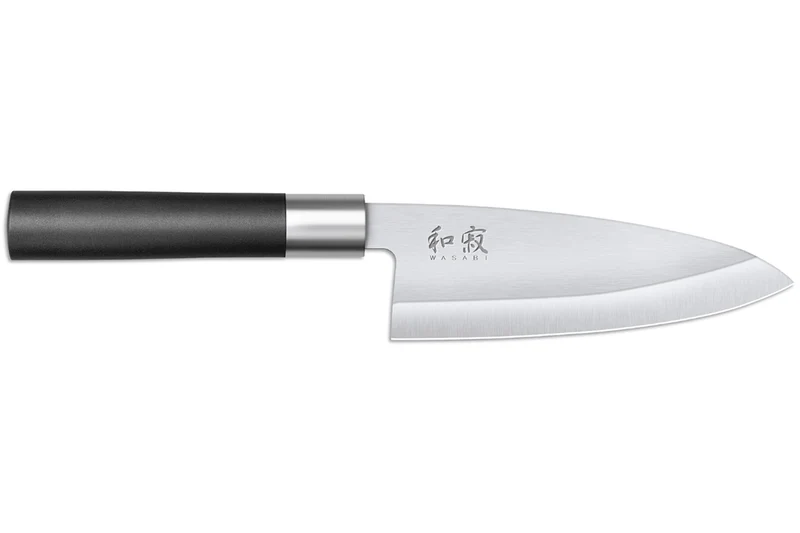 Bloc en chêne avec 8 couteaux japonais Kai Wasabi Black