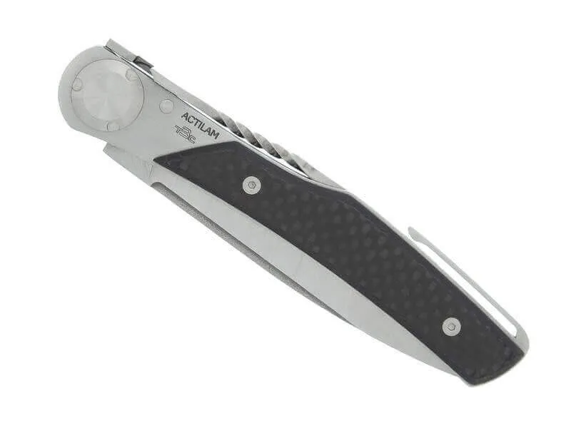 Couteau pliant Actilam T3 lame forgée manche fibre de carbone 11cm