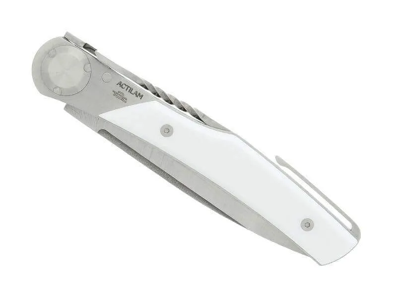 Couteau pliant Actilam T3 lame forgée manche corian blanc 11cm