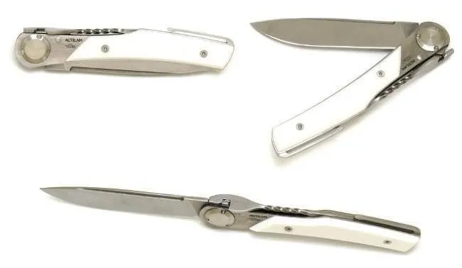 Couteau pliant Actilam T3 lame forgée manche corian blanc 11cm