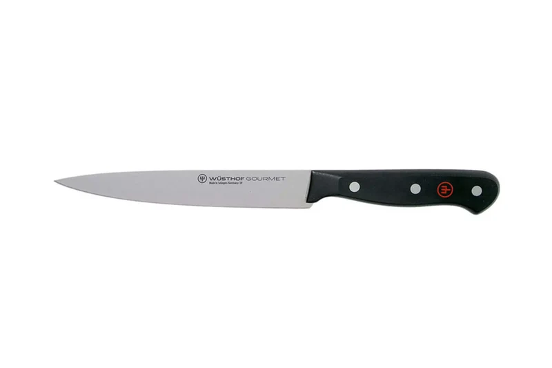 Bloc Wüsthof Gourmet 5 pièces - 3 couteaux + 1 fusil et une paire de ciseaux