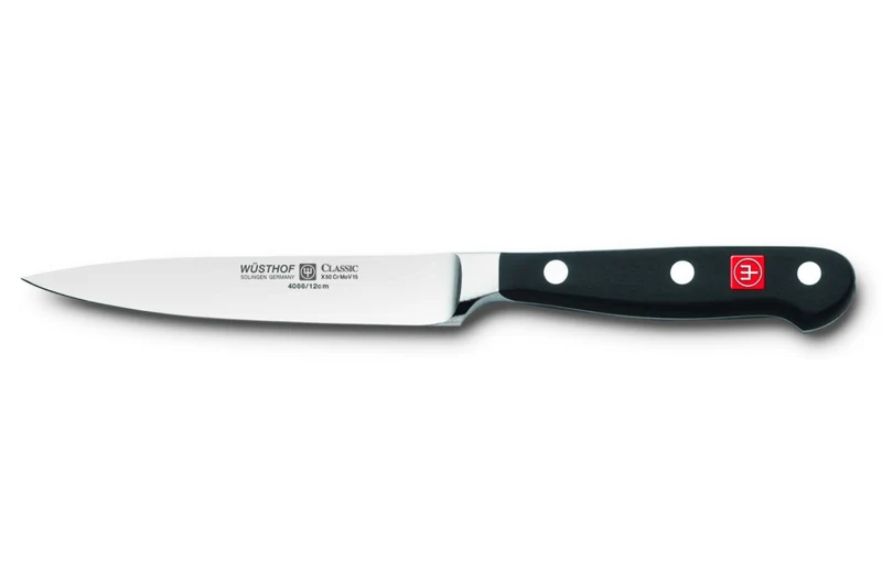 Bloc cuisine Wusthof Classic noir 7 pièces - 5 couteaux + 1 fusil et une paire de ciseaux