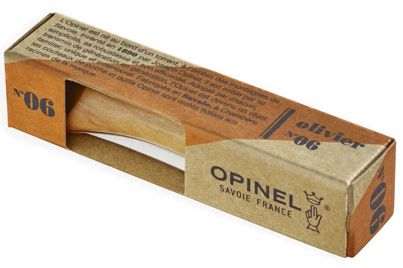 Couteau Opinel Tradition Luxe N°6 lame 7cm manche en bois d'olivier