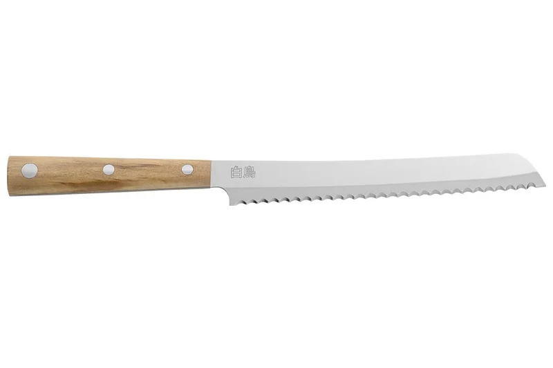Couteau à pain Due Cigni Hakucho dentelé 21cm manche olivier
