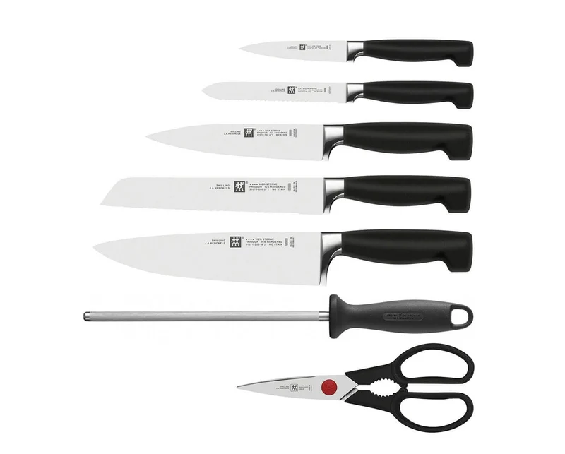 Bloc couteaux bois naturel 7 pièces Zwilling Four Star lames forgées