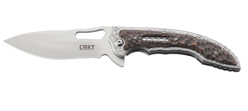 Couteau pliant CRKT FOSSIL 5470 manche martelé 12,6cm