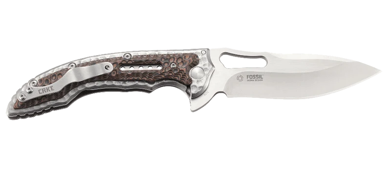 Couteau pliant CRKT FOSSIL 5470 manche martelé 12,6cm