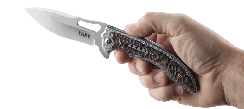 Couteau pliant CRKT FOSSIL 5470 manche martelé 12,6cm