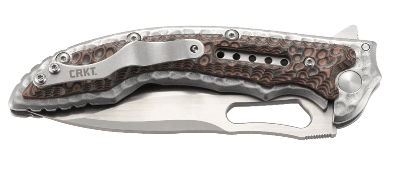 Couteau pliant CRKT FOSSIL 5470 manche martelé 12,6cm