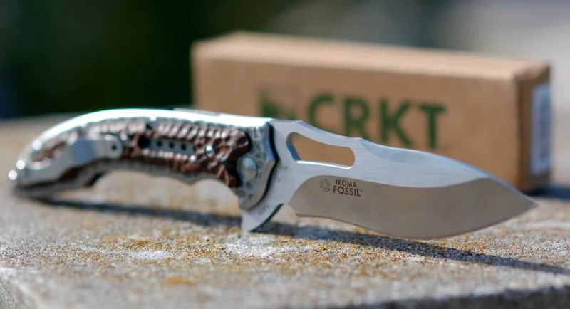 Couteau pliant CRKT FOSSIL COMPACT 5460 manche martelé 10,9cm