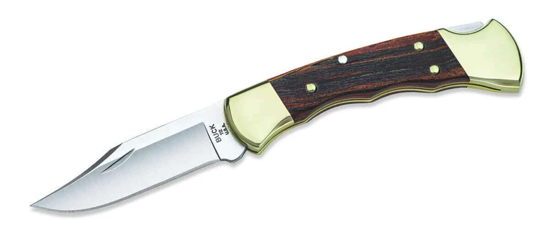 Couteau pliant BUCK 112FG Ranger manche 11cm empreintes doigts + étui cuir