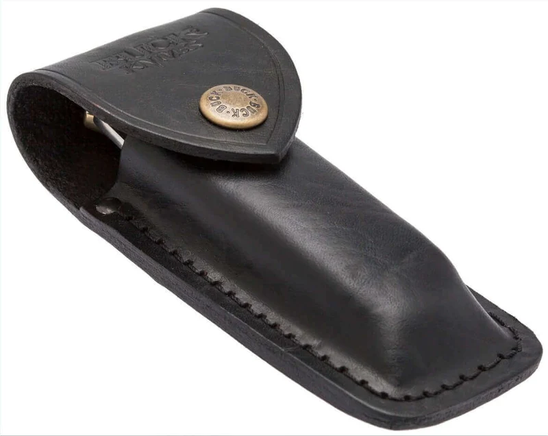 Couteau pliant BUCK 112FG Ranger manche 11cm empreintes doigts + étui cuir