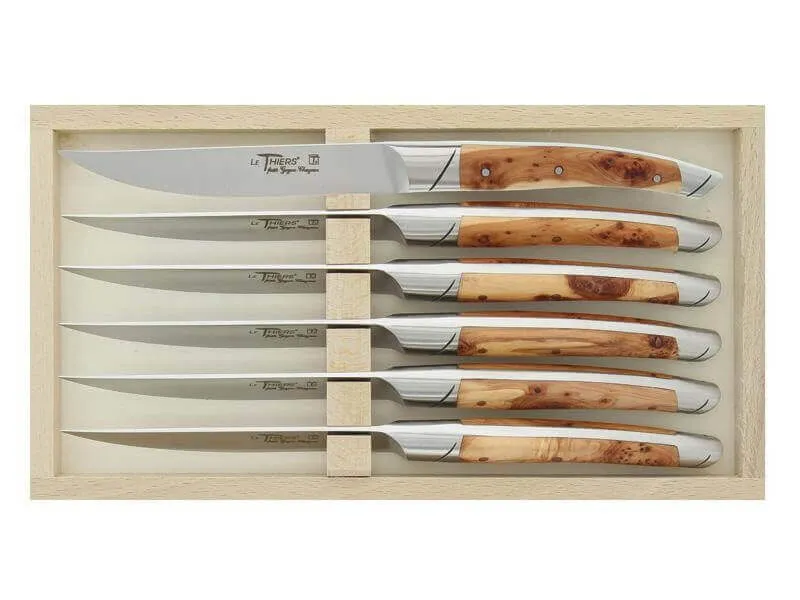 Coffret 6 couteaux de table Avantage Le Thiers Goyon-Chazeau manches genévrier